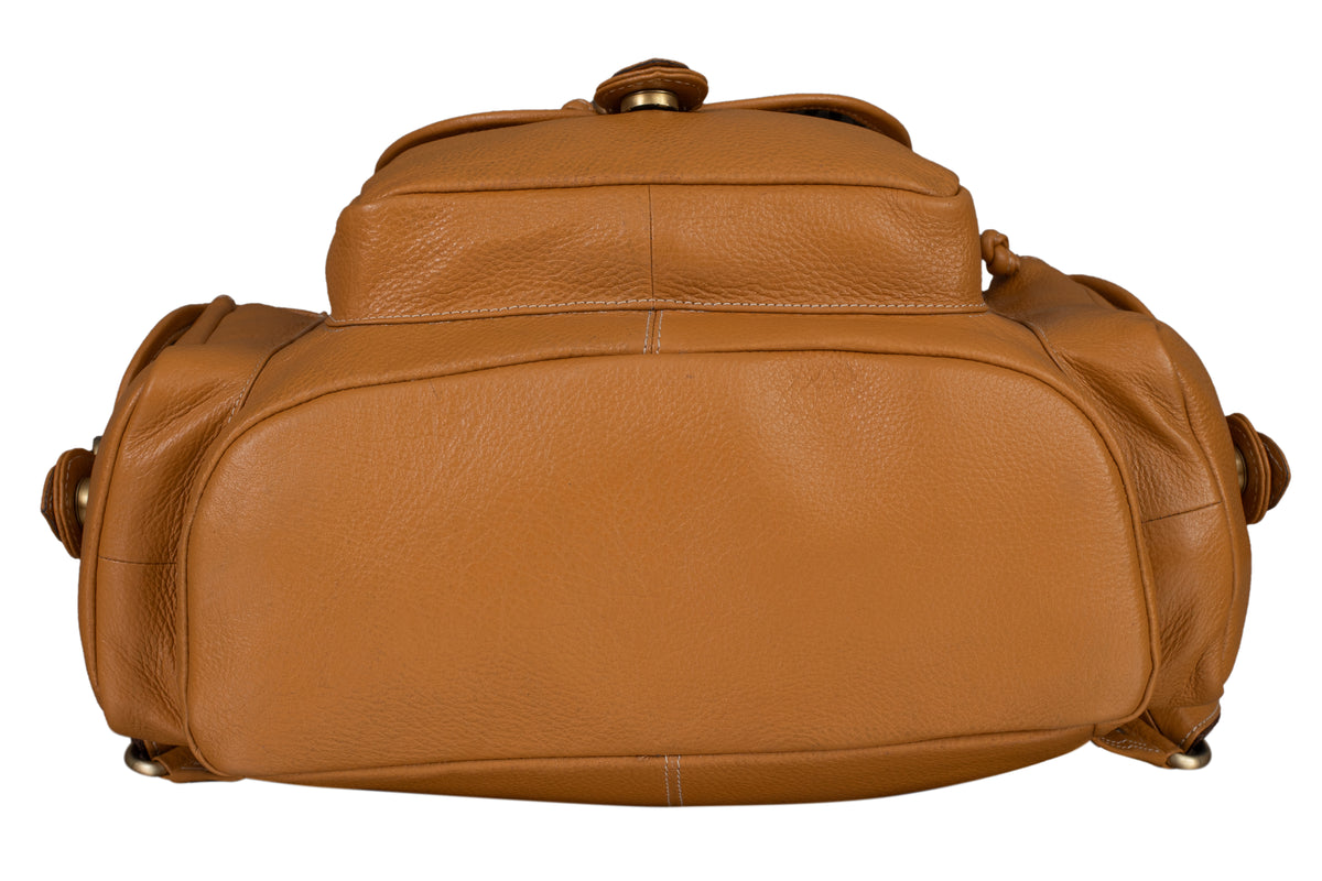 BRAND LEATHER Genuine Leather 15.6 inch Laptop Backpack Casual Daypack for Travel Business Outdoor and More Unisex