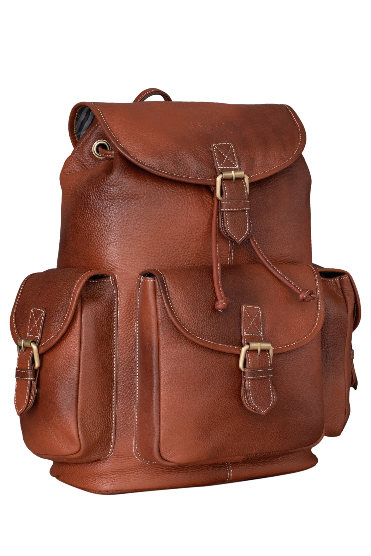 BRAND LEATHER Genuine Leather 15.6 inch Laptop Backpack Casual Daypack for Travel Business Outdoor and More Unisex