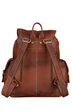 BRAND LEATHER Genuine Leather 15.6 inch Laptop Backpack Casual Daypack for Travel Business Outdoor and More Unisex