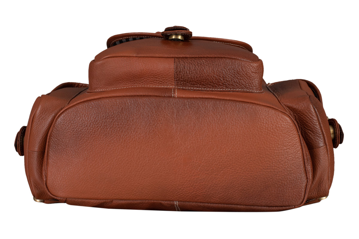 BRAND LEATHER Genuine Leather 15.6 inch Laptop Backpack Casual Daypack for Travel Business Outdoor and More Unisex