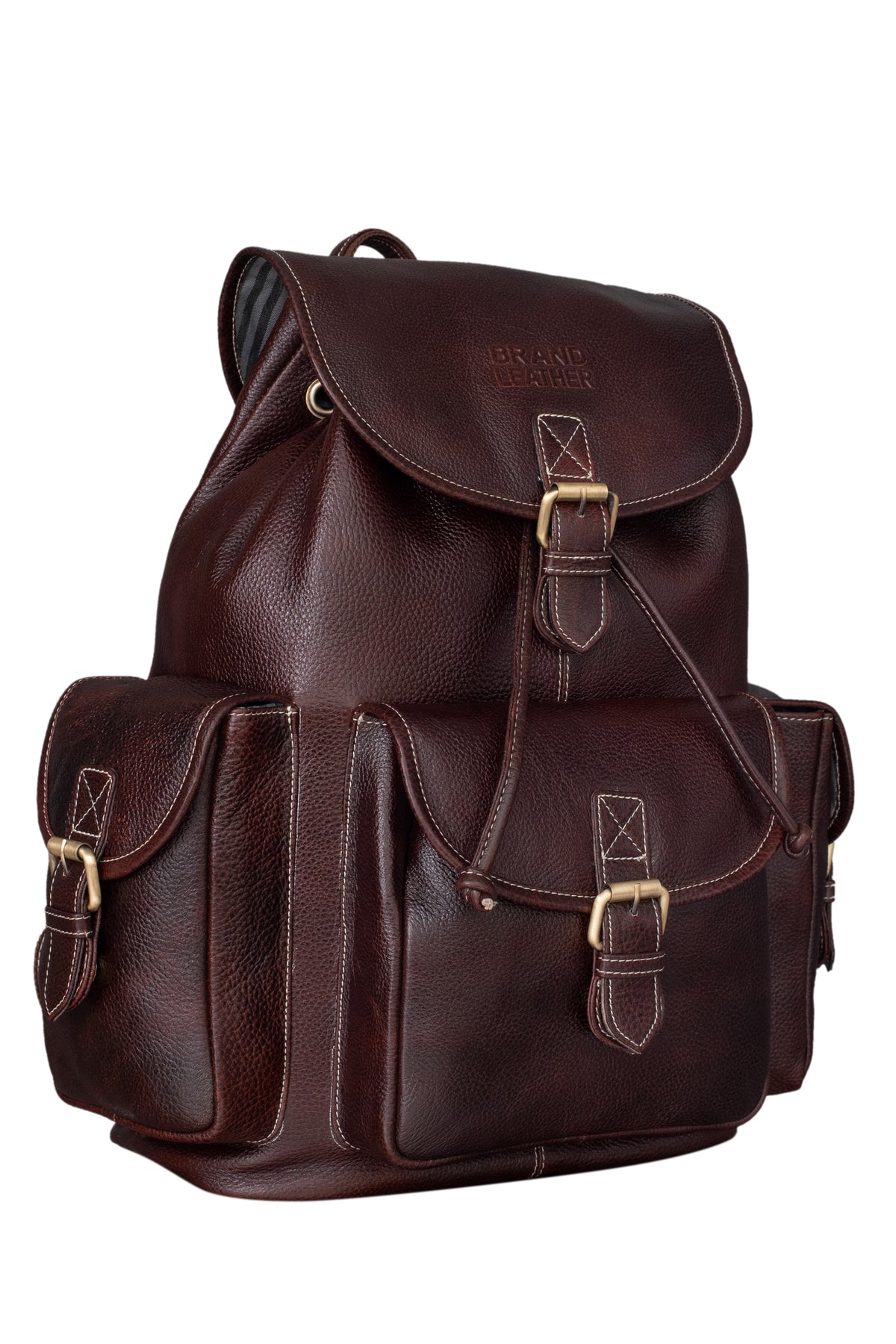 BRAND LEATHER Genuine Leather 15.6 inch Laptop Backpack Casual Daypack for Travel Business Outdoor and More Unisex