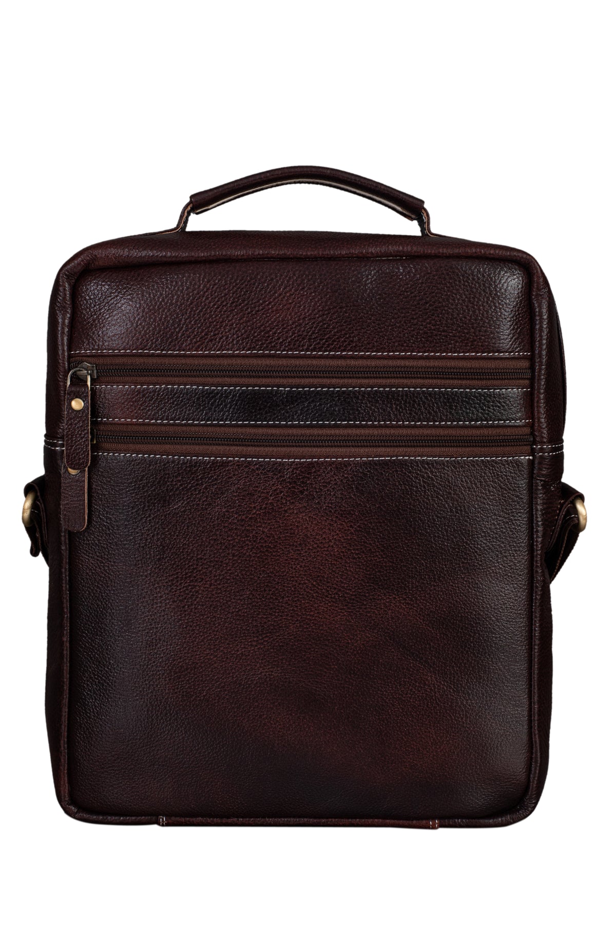 BRAND LEATHER Men's Genuine Leather Sling Chest Bag Cross Body Shoulder Daypacks For 10.5 Inches iPad