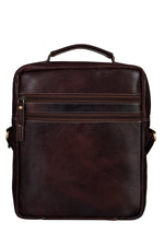 BRAND LEATHER Men's Genuine Leather Sling Chest Bag Cross Body Shoulder Daypacks For 10.5 Inches iPad