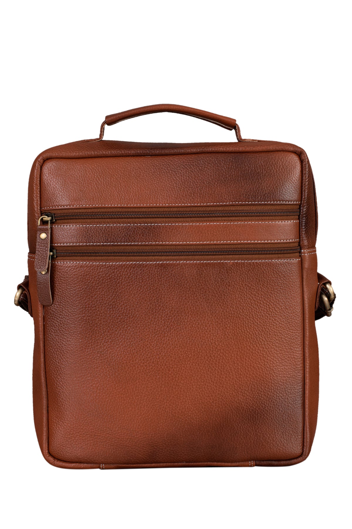 BRAND LEATHER Men's Genuine Leather Sling Chest Bag Cross Body Shoulder Daypacks For 10.5 Inches iPad