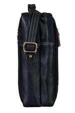 BRAND LEATHER Men's Genuine Leather Sling Chest Bag Cross Body Shoulder Daypacks For 10.5 Inches iPad