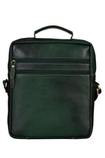 BRAND LEATHER Men's Genuine Leather Sling Chest Bag Cross Body Shoulder Daypacks For 10.5 Inches iPad