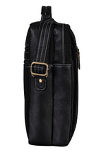 BRAND LEATHER Men's Genuine Leather Sling Chest Bag Cross Body Shoulder Daypacks For 10.5 Inches iPad