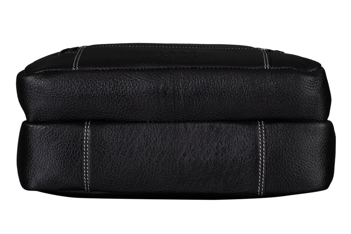 BRAND LEATHER Men's Genuine Leather Sling Chest Bag Cross Body Shoulder Daypacks For 10.5 Inches iPad