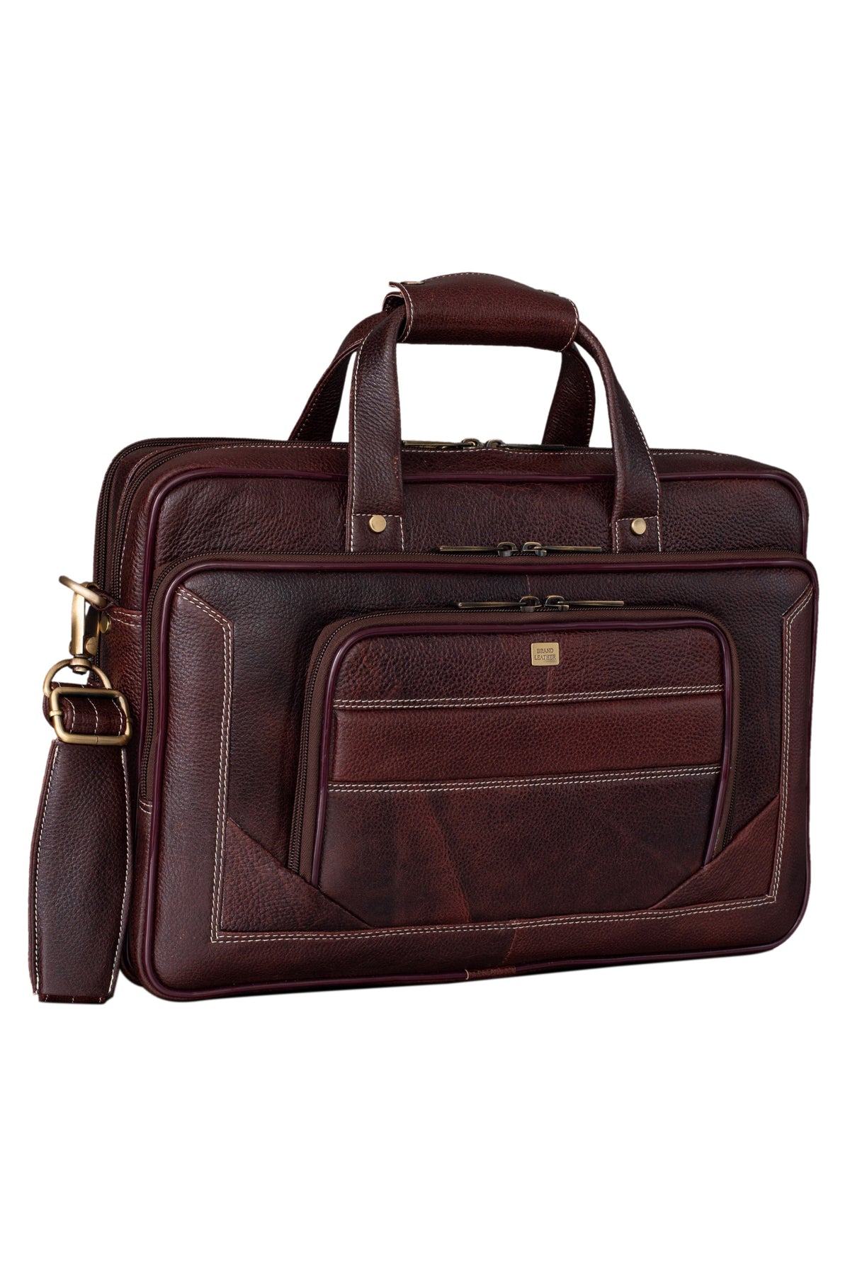 Genuine Leather Laptop Bag for Men - Office Bag, Brown - Fits Up to 16-inch Laptop/MacBook - Shoulder Bag/Hand Bag