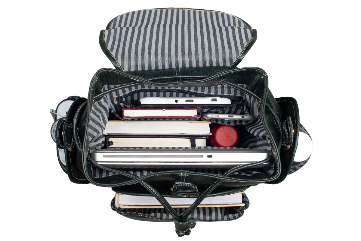 BRAND LEATHER Genuine Leather 15.6 inch Laptop Backpack Casual Daypack for Travel Business Outdoor and More Unisex