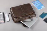 BRAND LEATHER Laptop Bag for Men - Genuine Leather Office Bag with Multiple Compartments Fits 14/15.6/16 Inch Laptop Bag - Messenger and Shoulder Bag for Travel - Water Resistant