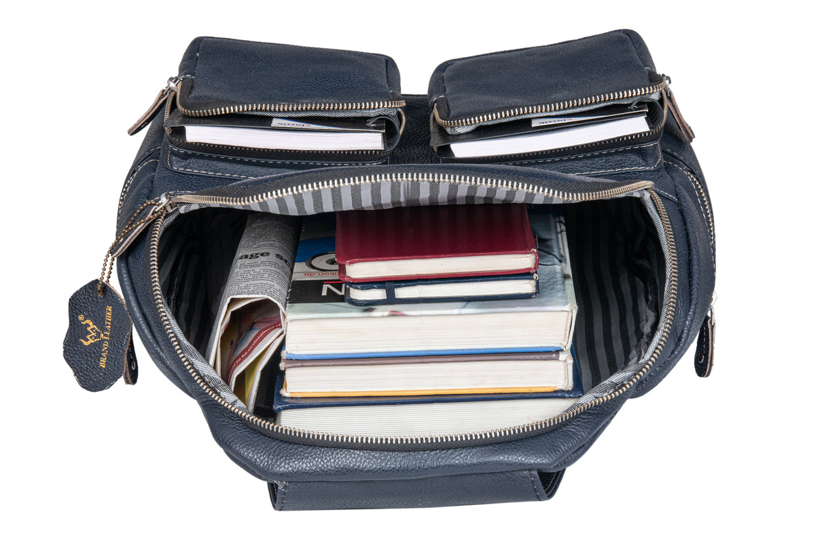 BRAND LEATHER Genuine Leather Stylish Women's Backpack Use for College|School|Office|Travel