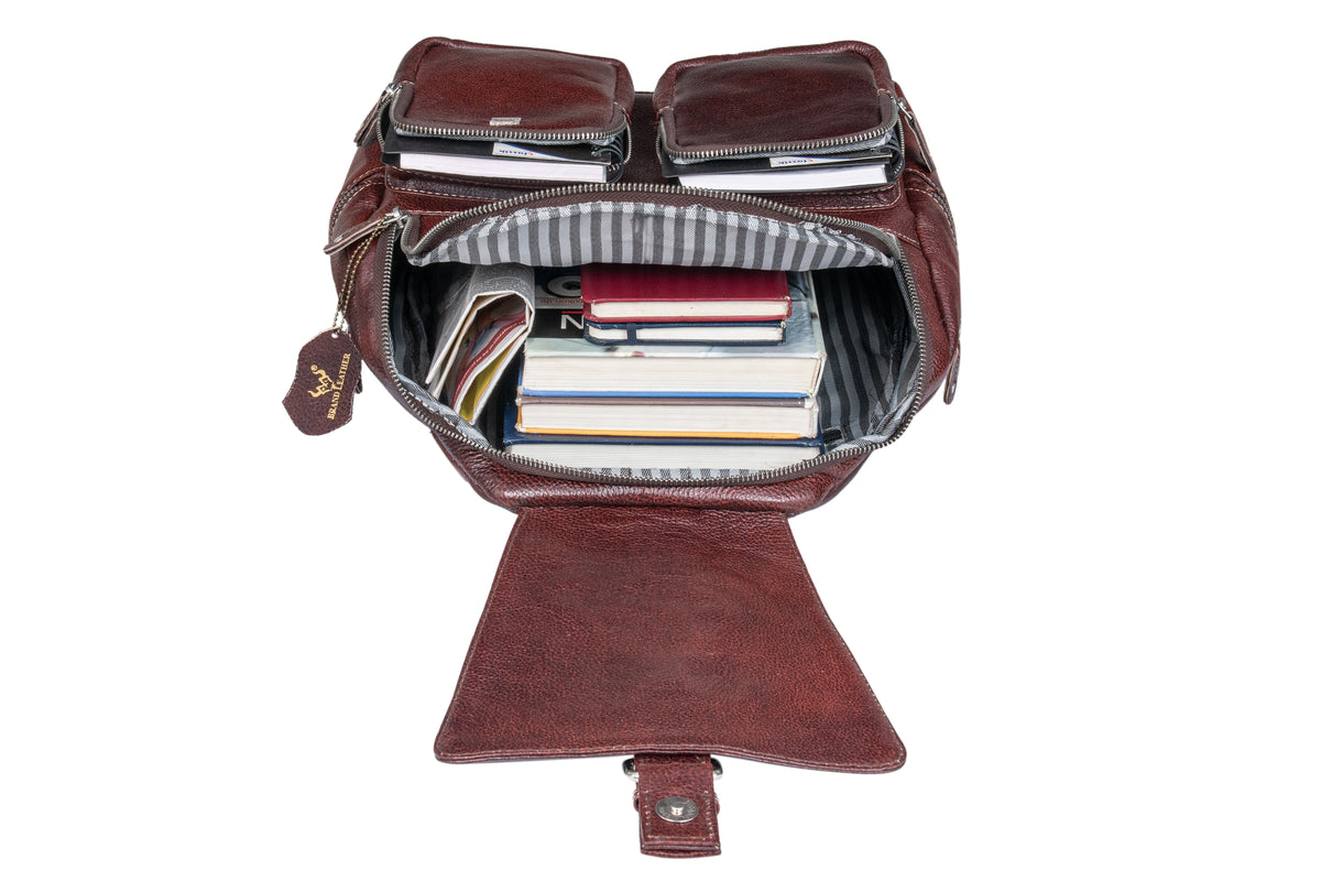 BRAND LEATHER Genuine Leather Stylish Women's Backpack Use for College|School|Office|Travel