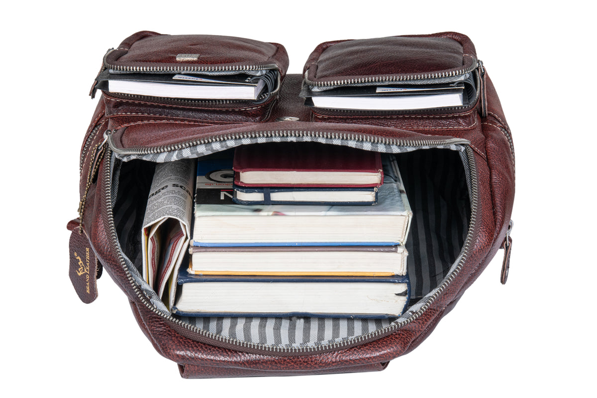 BRAND LEATHER Genuine Leather Stylish Women's Backpack Use for College|School|Office|Travel