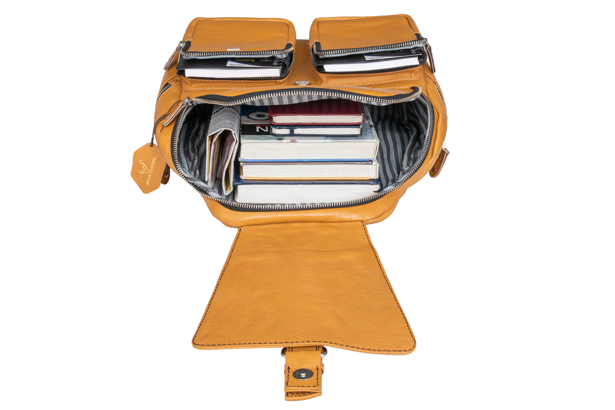 BRAND LEATHER Genuine Leather Stylish Women's Backpack Use for College|School|Office|Travel