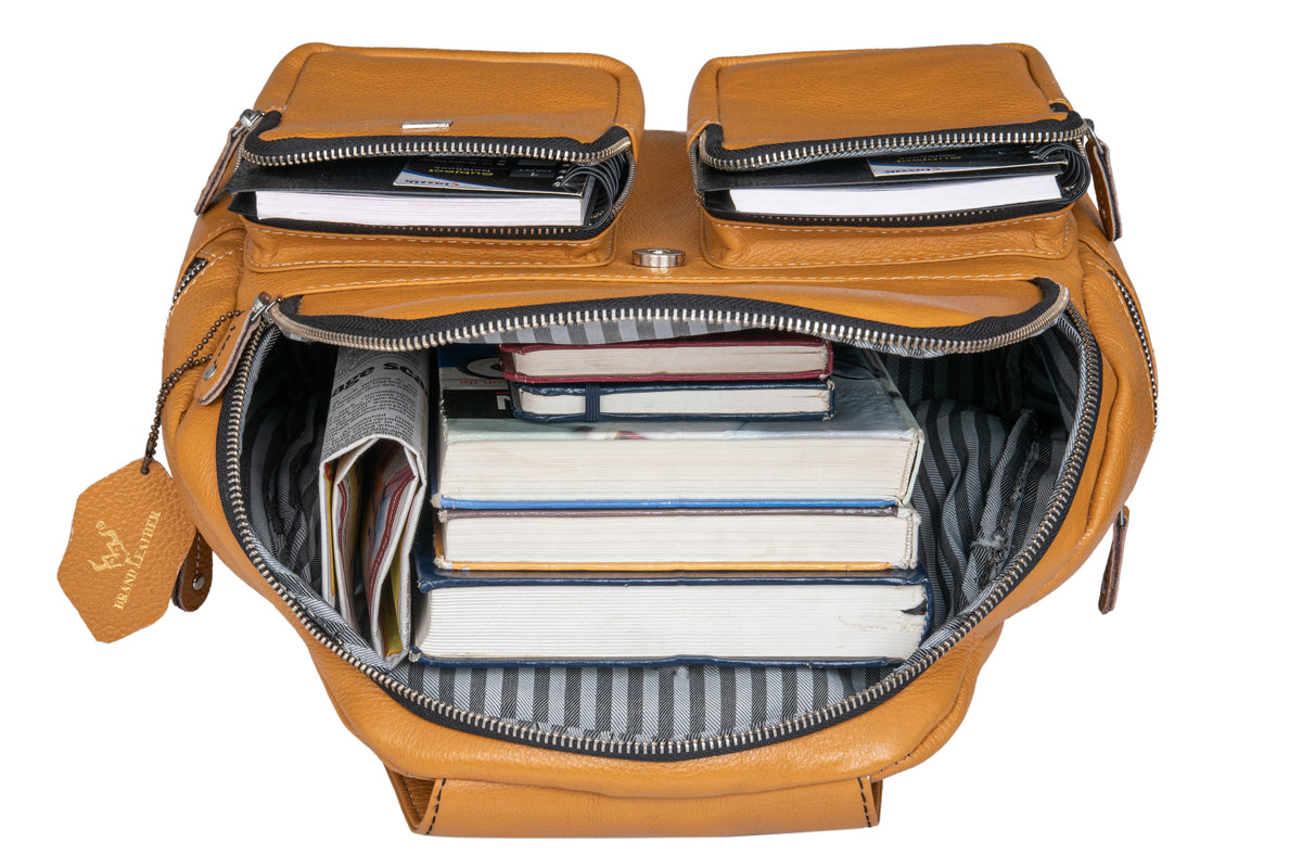 BRAND LEATHER Genuine Leather Stylish Women's Backpack Use for College|School|Office|Travel