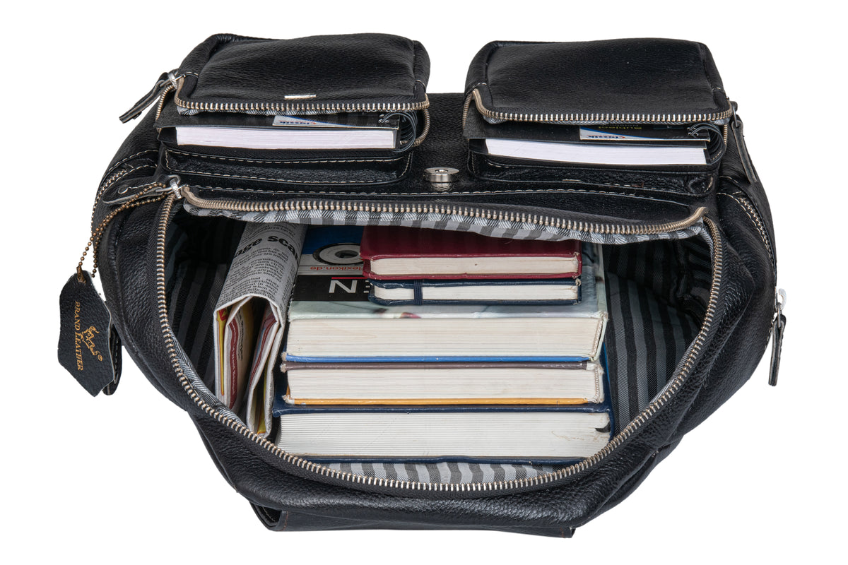 BRAND LEATHER Genuine Leather Stylish Women's Backpack Use for College|School|Office|Travel