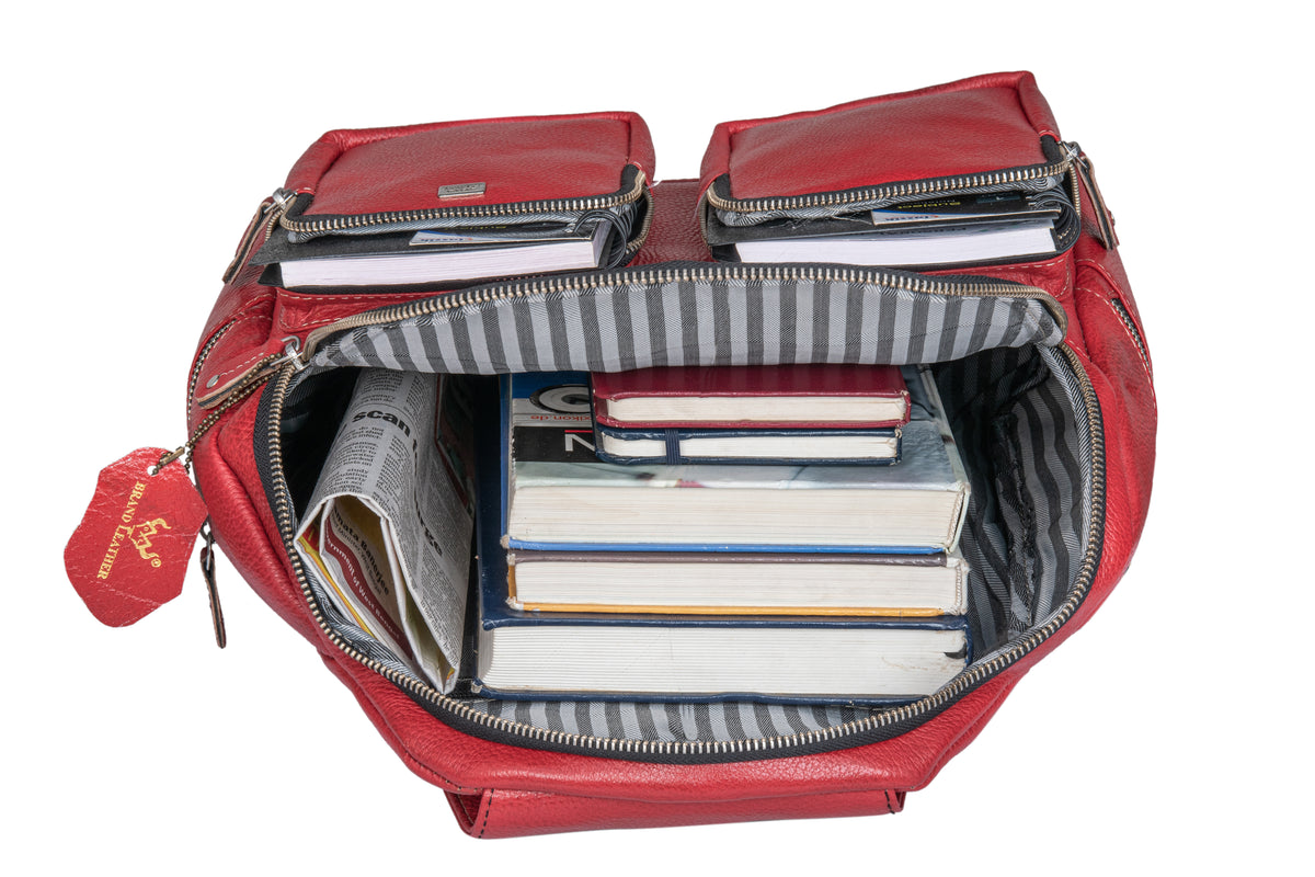 BRAND LEATHER Genuine Leather Stylish Women's Backpack Use for College|School|Office|Travel