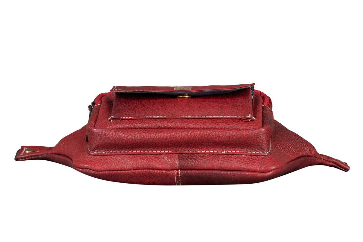 BRAND LEATHER Stylish Genuine Leather Waist Bag Elegant Style Travel Pouch Passport Holder with Adjustable Strap for Multipurpose Use