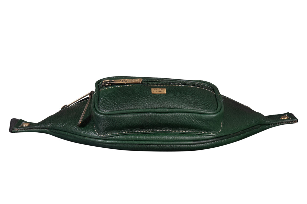 BRAND LEATHER Stylish Genuine Leather Waist Bag Elegant Style Travel Pouch Passport Holder with Adjustable Strap for Multipurpose Use