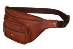BRAND LEATHER Stylish Genuine Leather Waist Bag Elegant Style Travel Pouch Passport Holder with Adjustable Strap for Multipurpose Use
