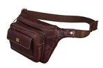 BRAND LEATHER Stylish Genuine Leather Waist Bag Elegant Style Travel Pouch Passport Holder with Adjustable Strap for Multipurpose Use