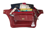 BRAND LEATHER Stylish Genuine Leather Waist Bag Elegant Style Travel Pouch Passport Holder with Adjustable Strap for Multipurpose Use