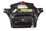 BRAND LEATHER Stylish Genuine Leather Waist Bag Elegant Style Travel Pouch Passport Holder with Adjustable Strap for Multipurpose Use