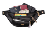 BRAND LEATHER Stylish Genuine Leather Waist Bag Elegant Style Travel Pouch Passport Holder with Adjustable Strap for Multipurpose Use