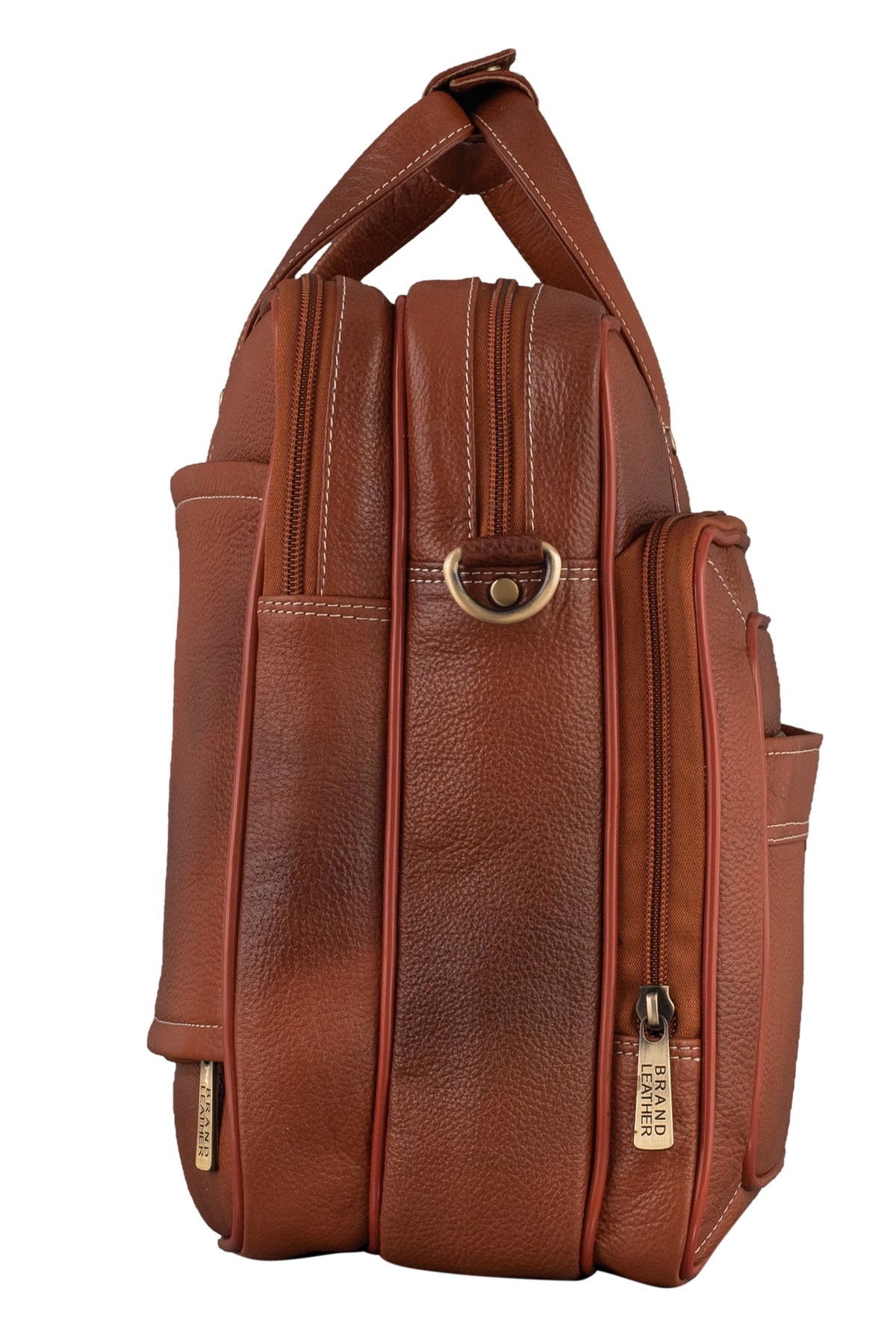 Genuine Leather Laptop Bag for Men - Office Bag, Brown - Fits Up to 16-inch Laptop/MacBook - Shoulder Bag/Hand Bag