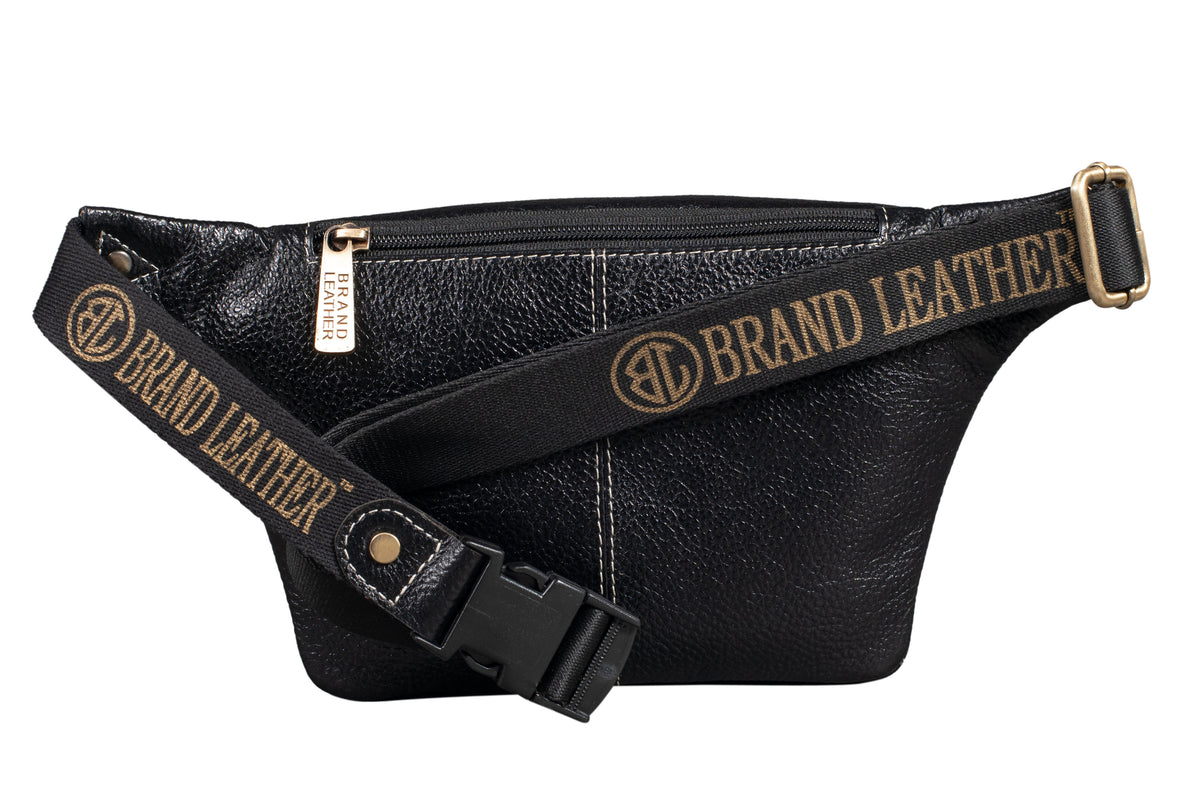 BRAND LEATHER Stylish Genuine Leather Waist Bag Elegant Style Travel Pouch Passport Holder with Adjustable Strap for Multipurpose Use