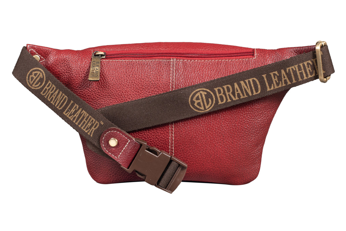 BRAND LEATHER Stylish Genuine Leather Waist Bag Elegant Style Travel Pouch Passport Holder with Adjustable Strap for Multipurpose Use