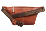 BRAND LEATHER Stylish Genuine Leather Waist Bag Elegant Style Travel Pouch Passport Holder with Adjustable Strap for Multipurpose Use