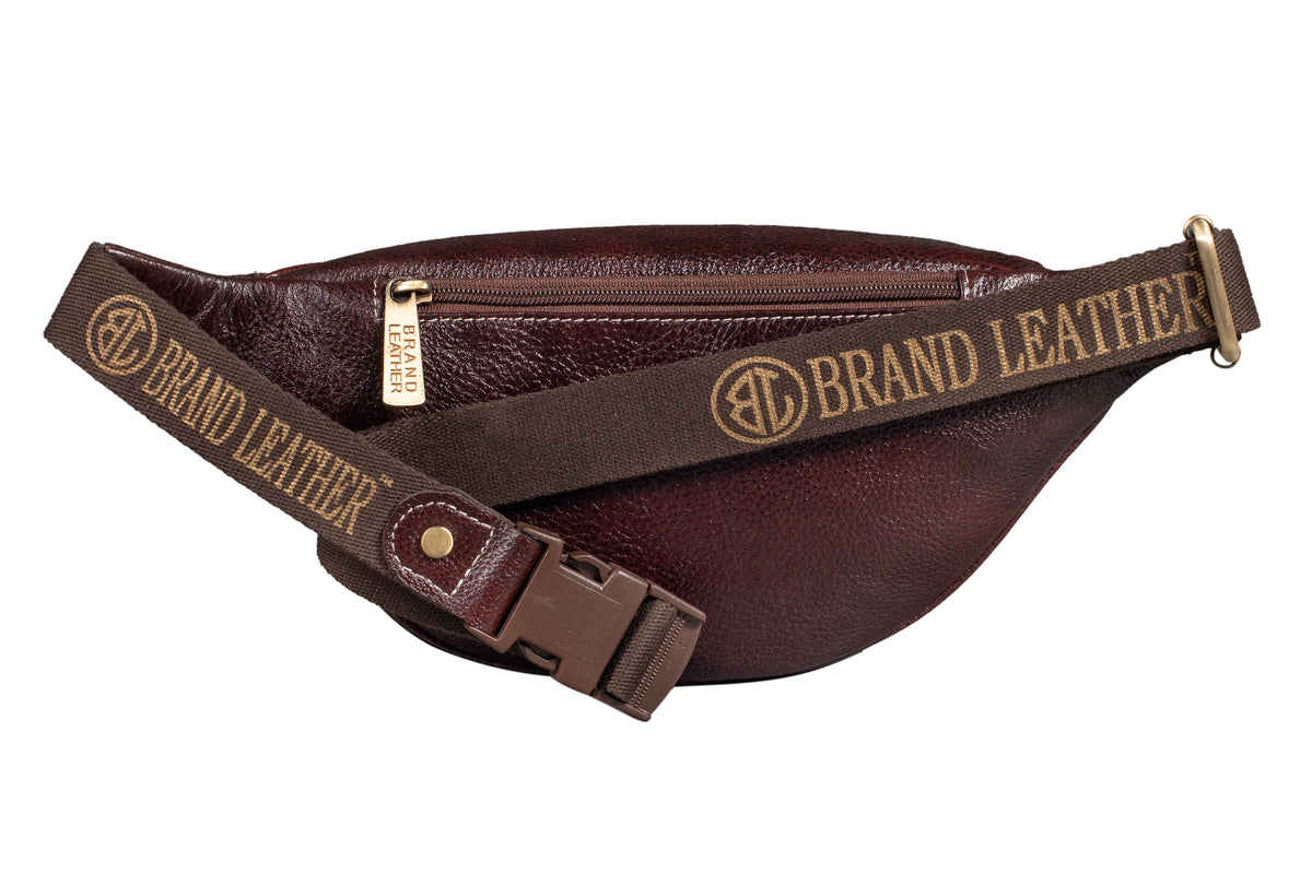 BRAND LEATHER Stylish Genuine Leather Waist Bag Elegant Style Travel Pouch Passport Holder with Adjustable Strap for Multipurpose Use