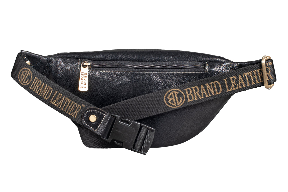 BRAND LEATHER Stylish Genuine Leather Waist Bag Elegant Style Travel Pouch Passport Holder with Adjustable Strap for Multipurpose Use