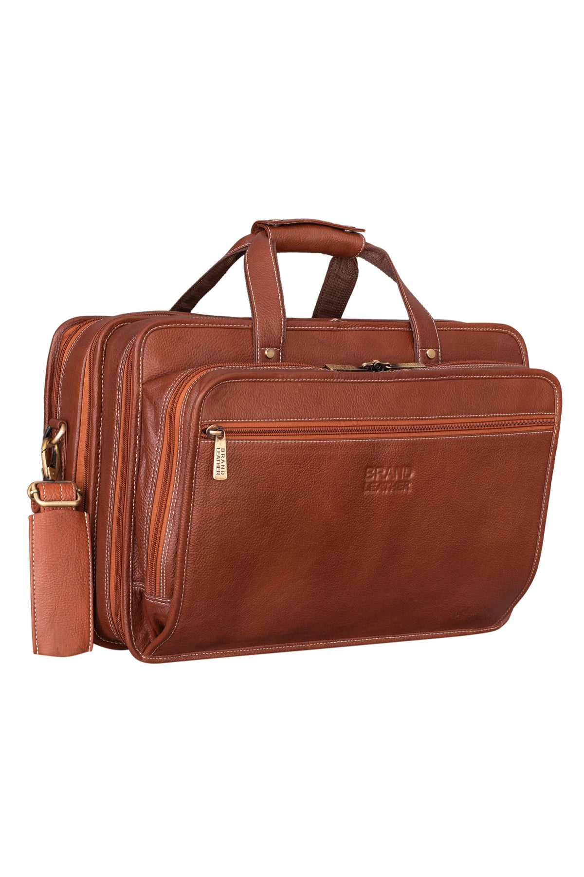 Genuine Leather 16 Inch Full Expandable Laptop Messenger Bag