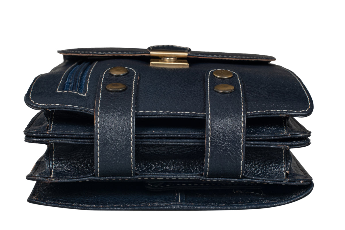 BRAND LEATHER Casual|Business|Travel use Genuine Leather Cross Body Sling Bag with Multi Pockets