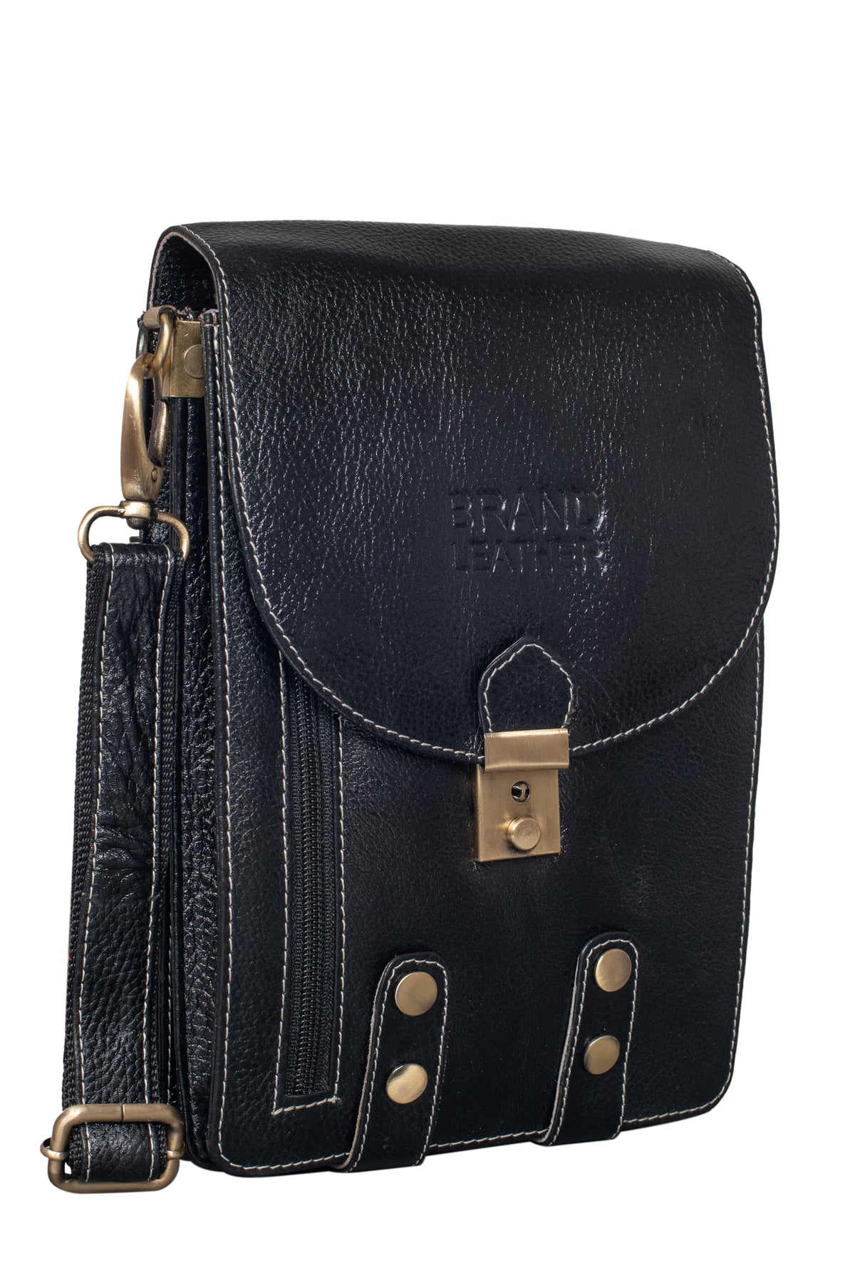 BRAND LEATHER Casual|Business|Travel use Genuine Leather Cross Body Sling Bag with Multi Pockets