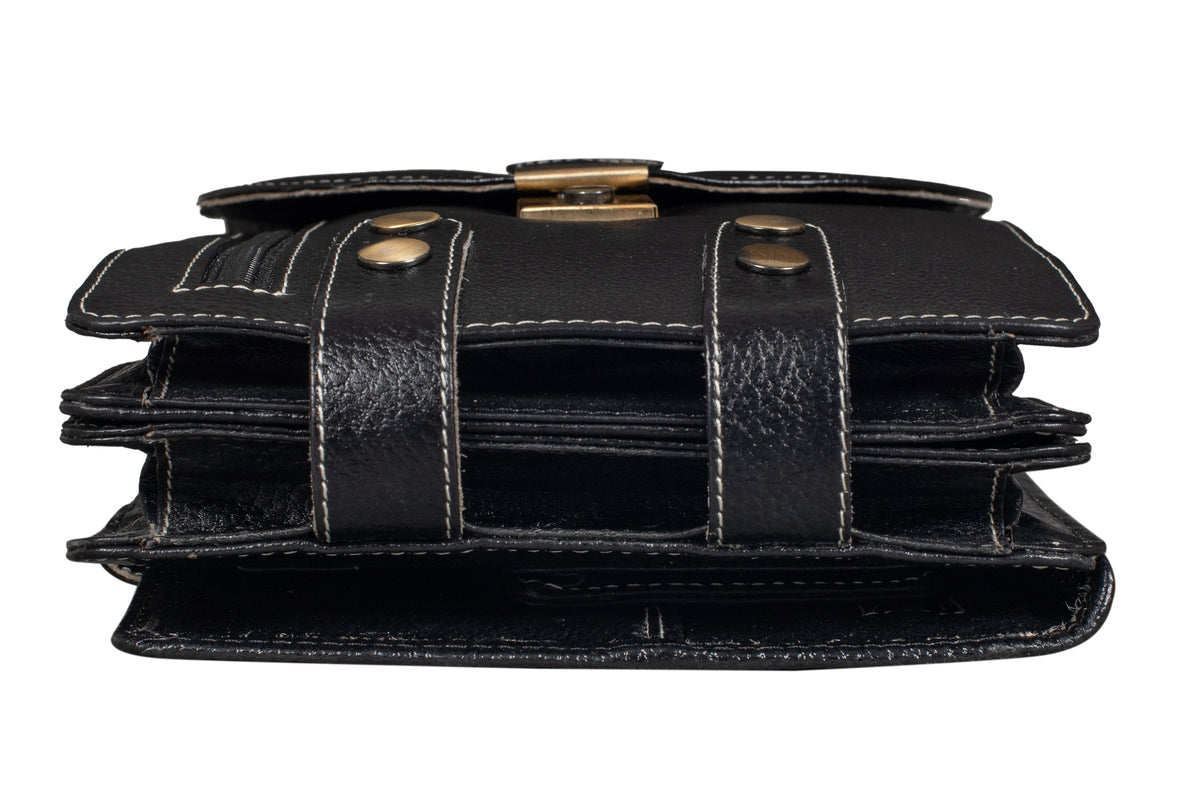 BRAND LEATHER Casual|Business|Travel use Genuine Leather Cross Body Sling Bag with Multi Pockets