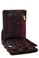 BRAND LEATHER Casual|Business|Travel use Genuine Leather Cross Body Sling Bag with Multi Pockets