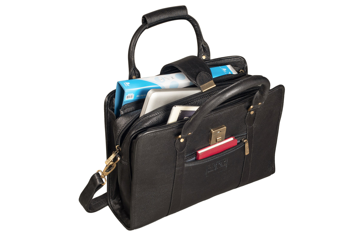 BRAND LEATHER Genuine Leather Laptop Bag for Men - Office Bag, Brown - Fits Up to 14/15.6/16 Inch Laptop/MacBook - Laptop Messenger Bag/Side Shoulder Bag with Adjustable Strap - 1 Year Warranty