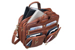 Genuine Leather Convertible Backpack 16" Laptop Messenger Bag Multi-Functional Business Briefcase for Men
