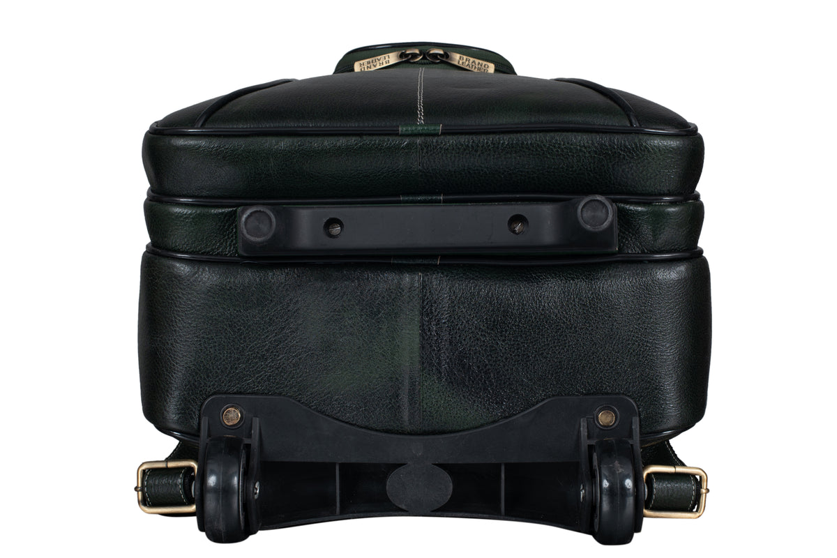 BRAND LEATHER Rolling Backpack Wheeled Laptop Backpack for Travel, Carryon Trolley Luggage Suitcase Compact Business Bag Student Laptop Bag for Men Women fit 16 Inch Notebook