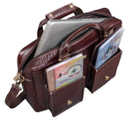 BRAND LEATHER Laptop Bag for Men - Genuine Leather Messenger Bag for Office - Fits up to 16 Inch Laptop -Brown Shoulder Bag with Multiple Compartments - Executive Leather Bag for Work and Travel