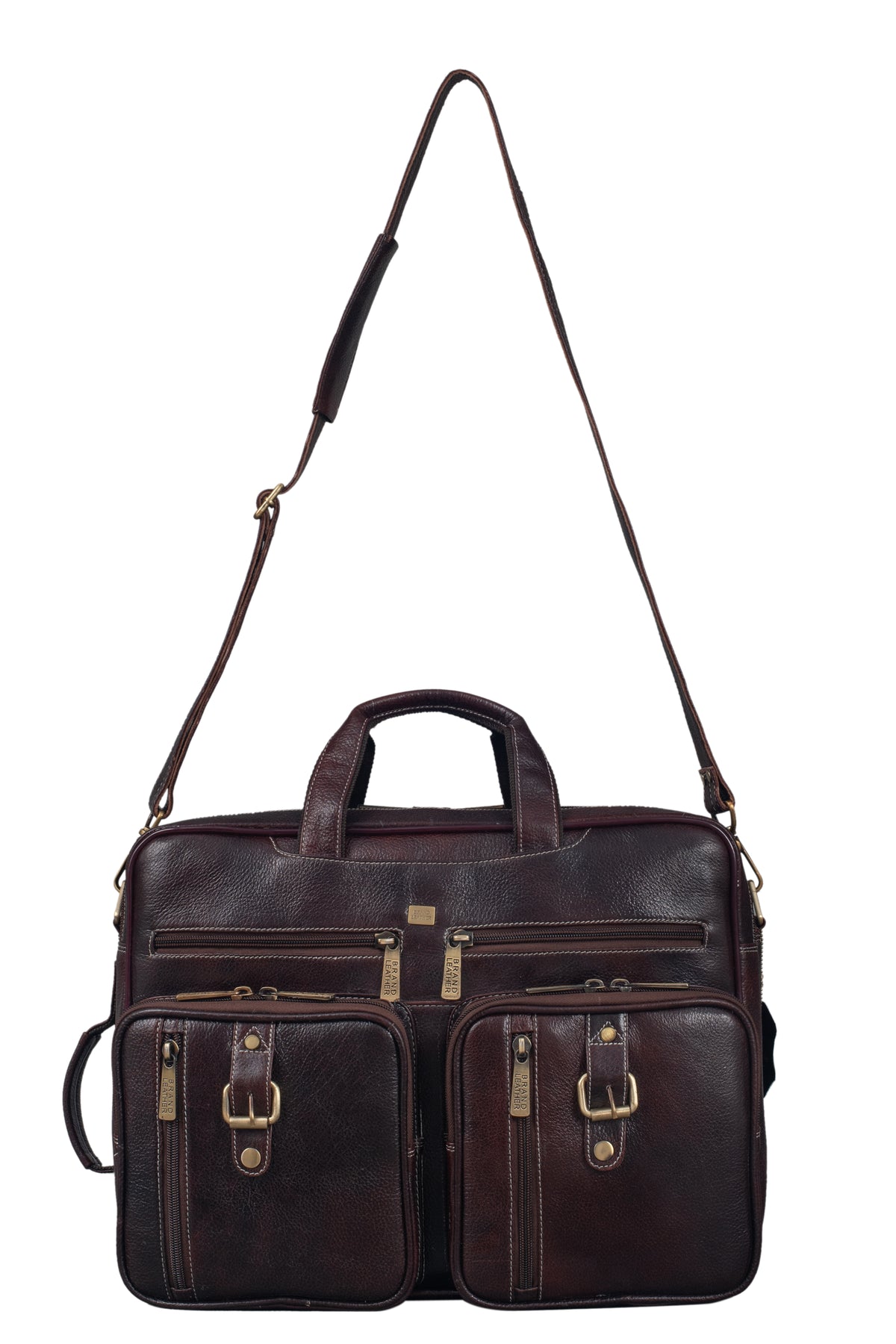 Genuine Leather Convertible Backpack 16" Laptop Messenger Bag Multi-Functional Business Briefcase for Men