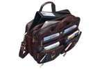 Genuine Leather Convertible Backpack 16" Laptop Messenger Bag Multi-Functional Business Briefcase for Men