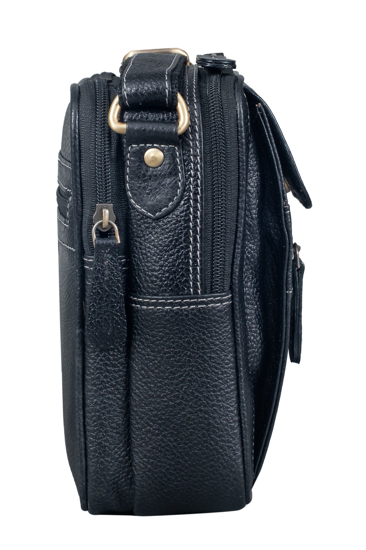 BRAND LEATHER Bombay Brown Leather Cross Body Sling Bag For Unisex