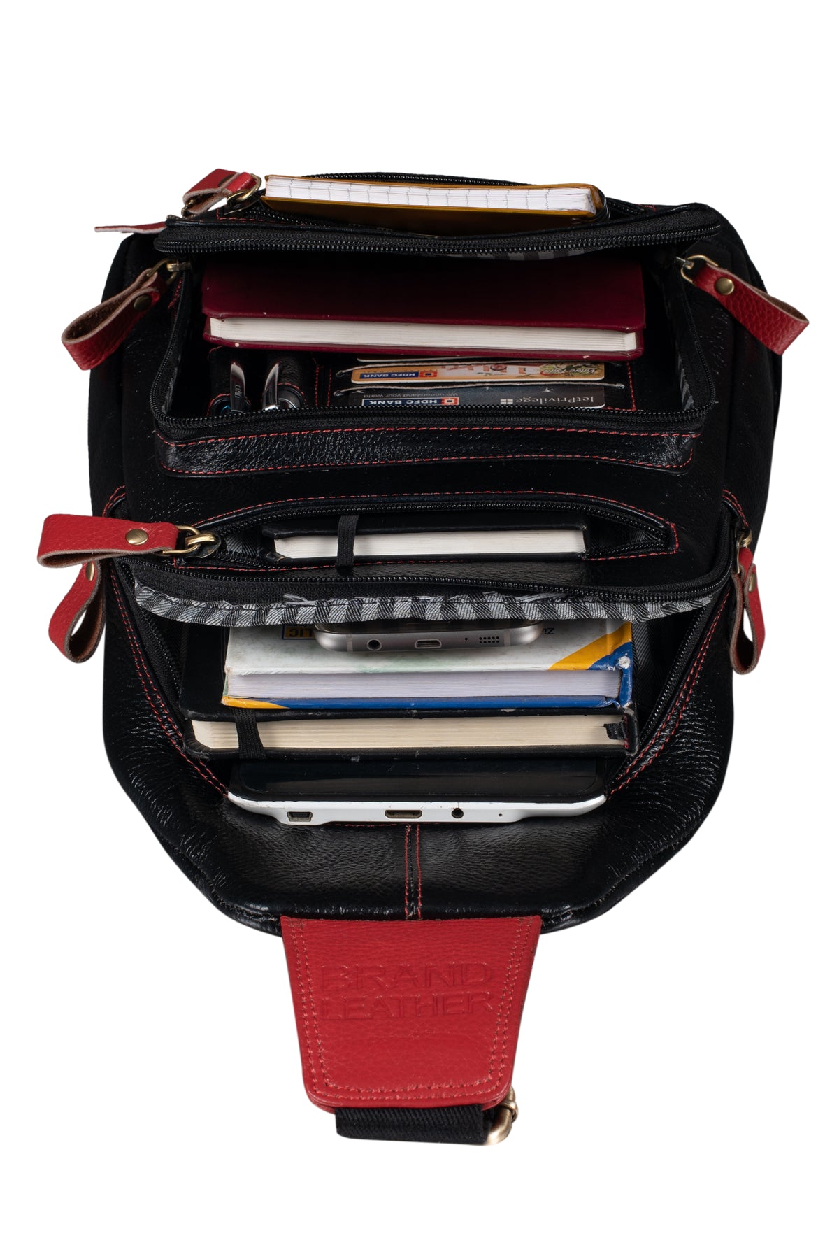 BRAND LEATHER Men's Genuine Leather Sling Chest Bag Casual Shoulder Daypack's