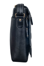 BRAND LEATHER Genuine Leather Sling Bag for Men - Crossbody One Side Bag with Multiple Pockets, Adjustable Shoulder Straps - Messenger Bag Ideal for Travel and Office Use, 1-Year Warranty