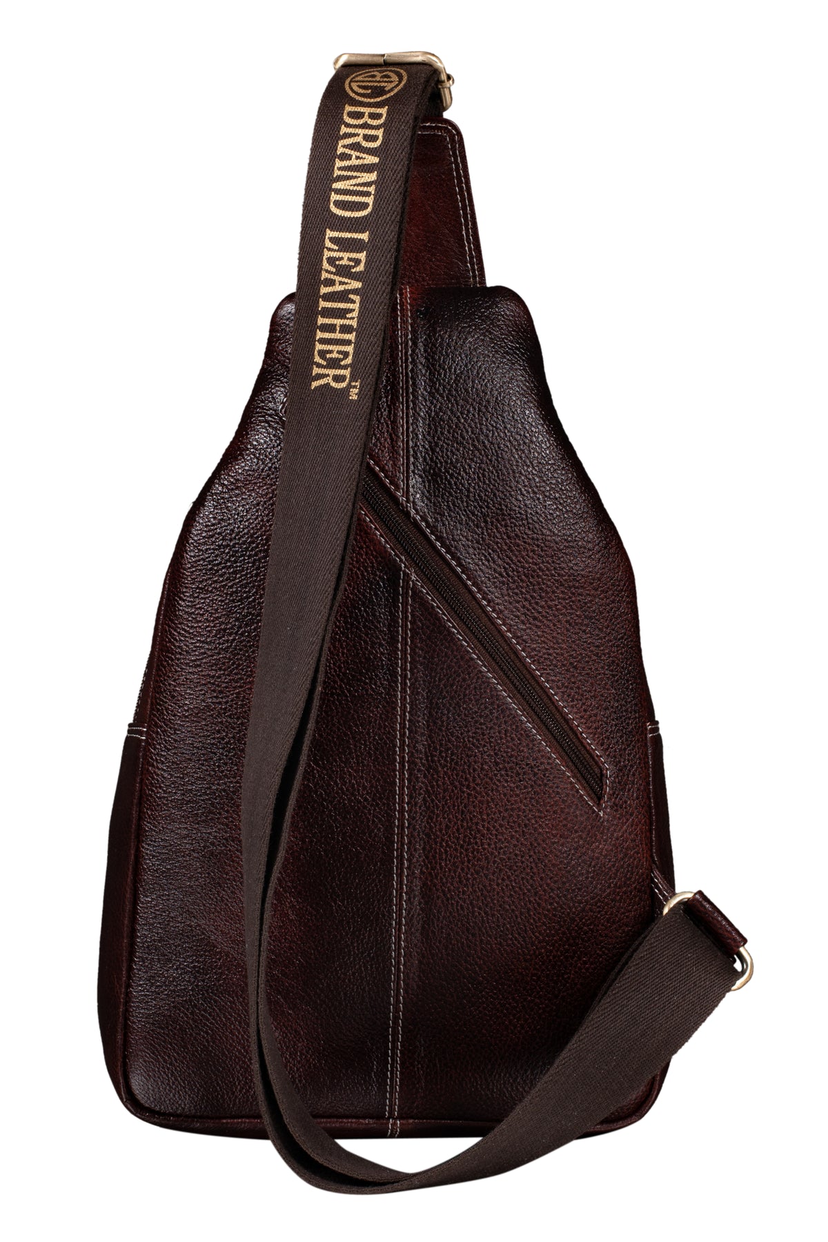 BRAND LEATHER Men's Genuine Leather Sling Chest Bag Casual Shoulder Daypack's